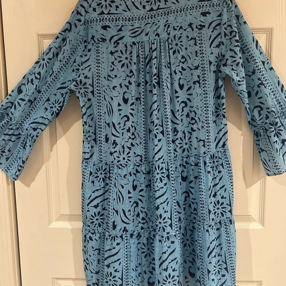 Lola Australia Blue Patterned Women's Cotton Dress Medium - Picture 2 of 8